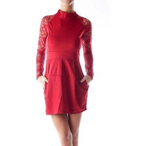 Tiantian Red Lace A Line Dress